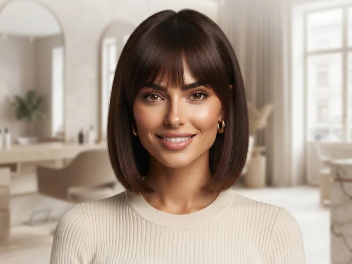 After years of effortless layers and undone texture, hair is getting a shape again. A very specific one.